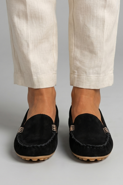 Selvara | Women's Suede Slip On Loafers