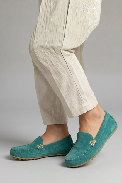 Selvara | Women's Suede Slip On Loafers