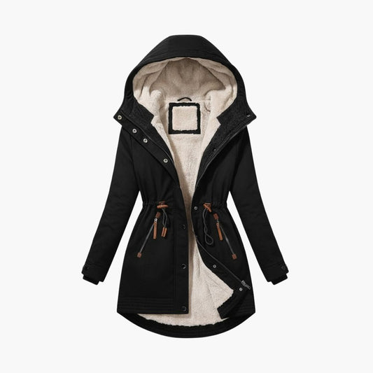 Lined-hood adjustable-waist winter parka for women | Norlisse -1