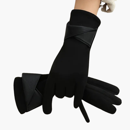 Fleece-lined adjustable-strap winter gloves for women | Norvella -6