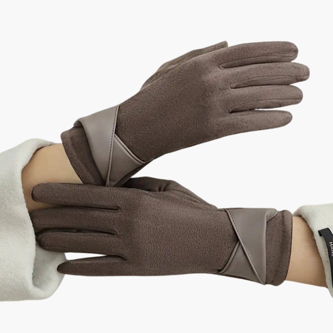 Fleece-lined adjustable-strap winter gloves for women | Norvella -2