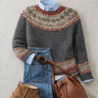 Women's Cozy Knit Sweater | Women's Relaxed-Fit Fair Isle Sweater