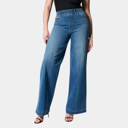 Ivy | Women's Seamed Front High Waisted Wide Leg Jean