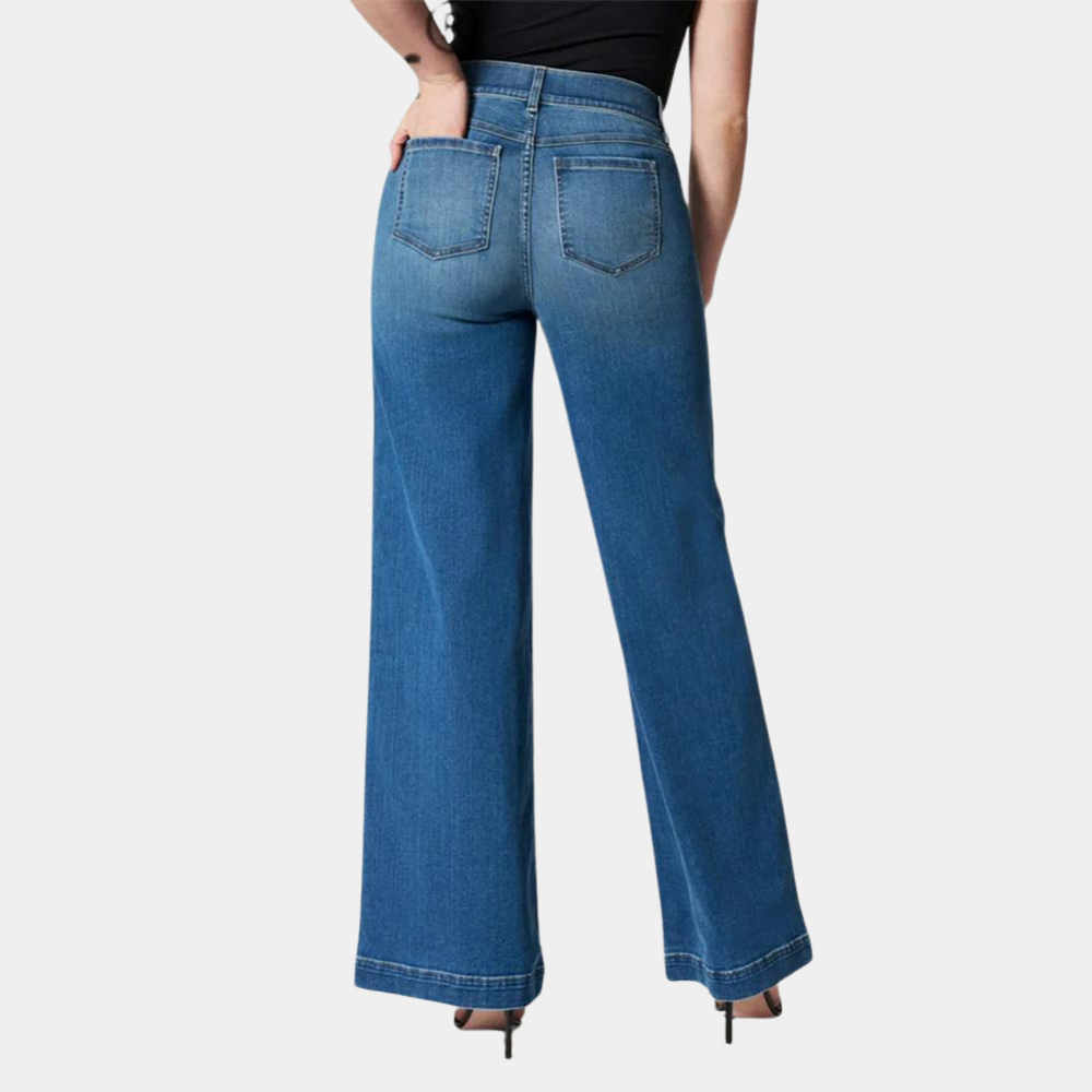 Ivy | Women's Seamed Front High Waisted Wide Leg Jean