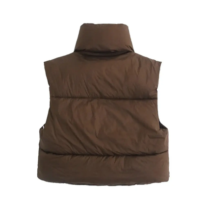 Verity | Women's Cropped Stand Collar Puffer Vest