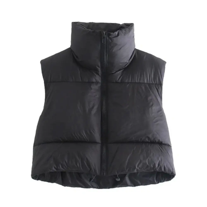 Verity | Women's Cropped Stand Collar Puffer Vest