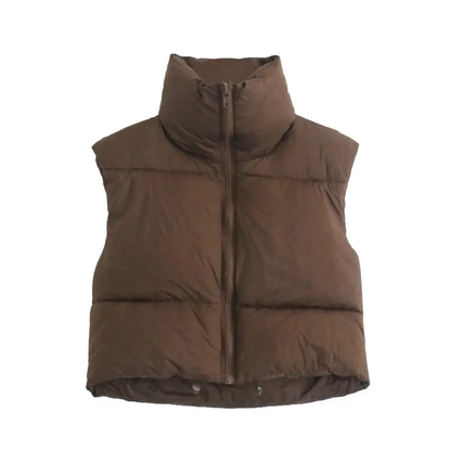 Verity | Women's Cropped Stand Collar Puffer Vest