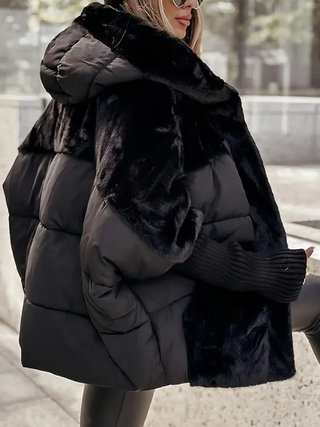 Quilted longline hooded winter coat for women | Nordique -7