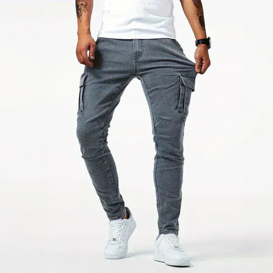 Relaxed cargo denim jeans for men | Ferran -4