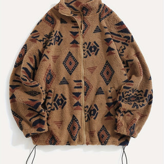 Marielle | Women's Patterned Zip Up Relaxed Fit Jacket