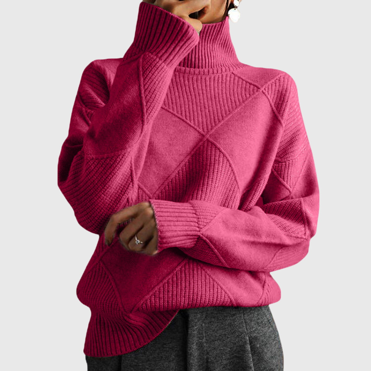 Relaxed cosy turtleneck everyday jumper for women | Lunelle -3