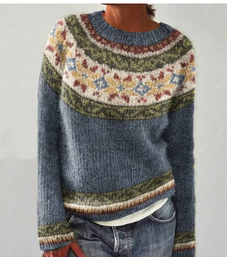 Varelle | Women's Fair Isle Pattern Relaxed Fit Sweater
