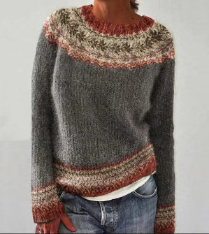 Varelle | Women's Fair Isle Pattern Relaxed Fit Sweater