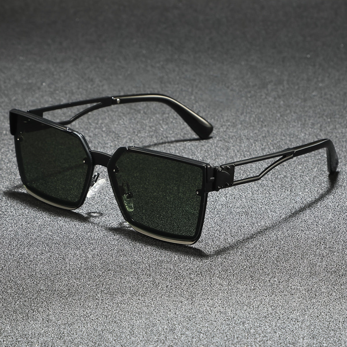 Retro half-frame gradient fashion sunglasses for men | Viridian -3