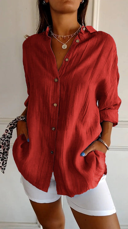 Elegant oversized everyday casual blouse for women | Emily -8