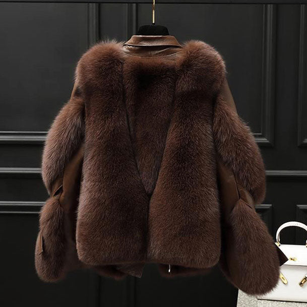 Luxe faux fur statement jacket for women | Valentina -4