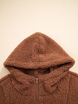 Velmara | Women's Teddy Zip Front Jacket with Pockets