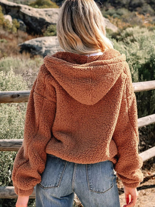 Velmara | Women's Teddy Zip Front Jacket with Pockets