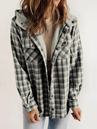 Virelle | Women's Oversized Plaid Hooded Shirt Jacket