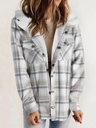 Virelle | Women's Oversized Plaid Hooded Shirt Jacket