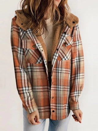 Virelle | Women's Oversized Plaid Hooded Shirt Jacket