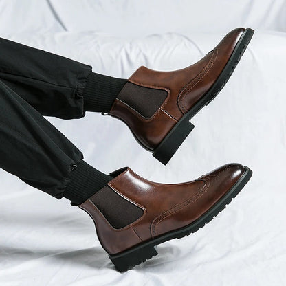 Genuine leather brogue-detail Chelsea boots for men | Alden -9