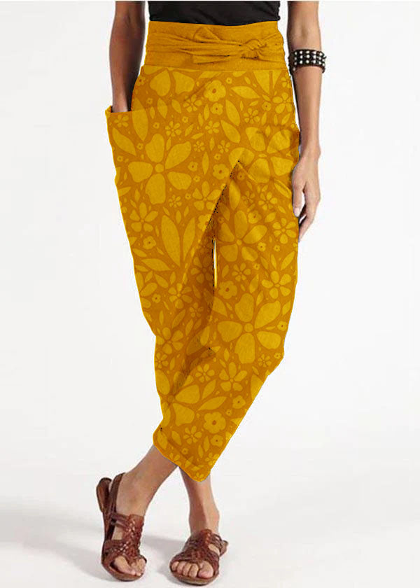 Grey Asymmetrical High-Waist Harem Pants For Women | Kaelis