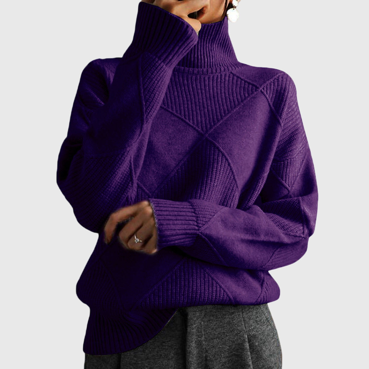 Relaxed cosy turtleneck everyday jumper for women | Lunelle -1