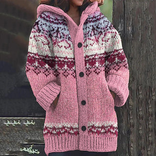 Nordic | Women's Hooded Fair Isle Knit Cardigan