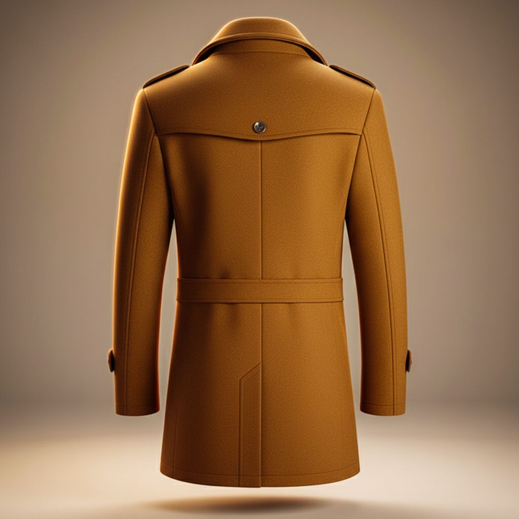 Structured wool-blend tailored seam winter coat for men | Marco -8