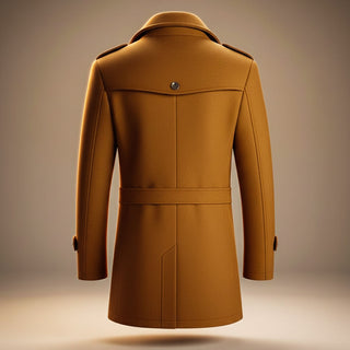 Structured wool-blend tailored seam winter coat for men | Marco -8