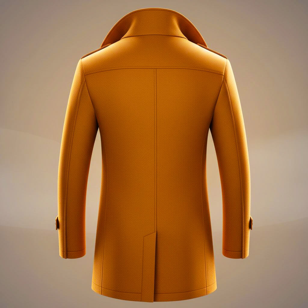 Tailored wool-blend coat with detachable scarf for men | Kensworth -8