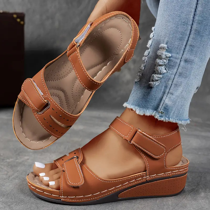 Mireva | Women's Soft Leather Orthopedic Wedge Sandals