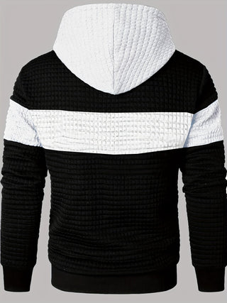 Tavren | Men's Textured Color Block Pullover Hoodie