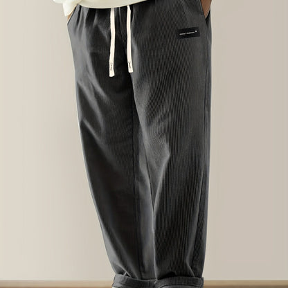 Relaxed corduroy drawstring casual trousers for men | Ellison -19