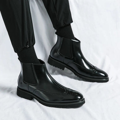 Genuine leather brogue-detail Chelsea boots for men | Alden -20