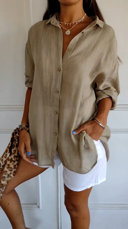 Elegant oversized everyday casual blouse for women | Emily -3