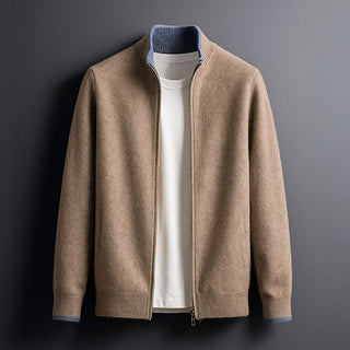 Smart zip-front everyday cardigan for men | Alessio -1