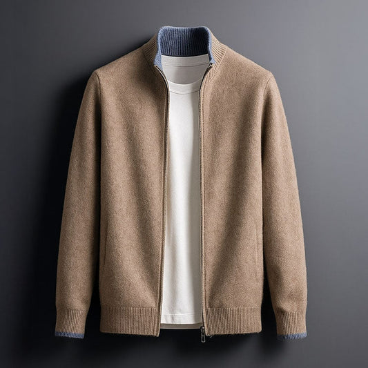 Smart zip-front everyday cardigan for men | Alessio -1
