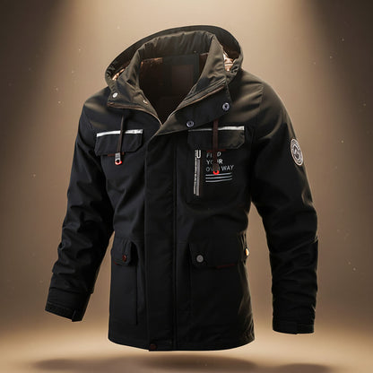 Hooded winter jacket with reinforced pockets for men | Explorer -2