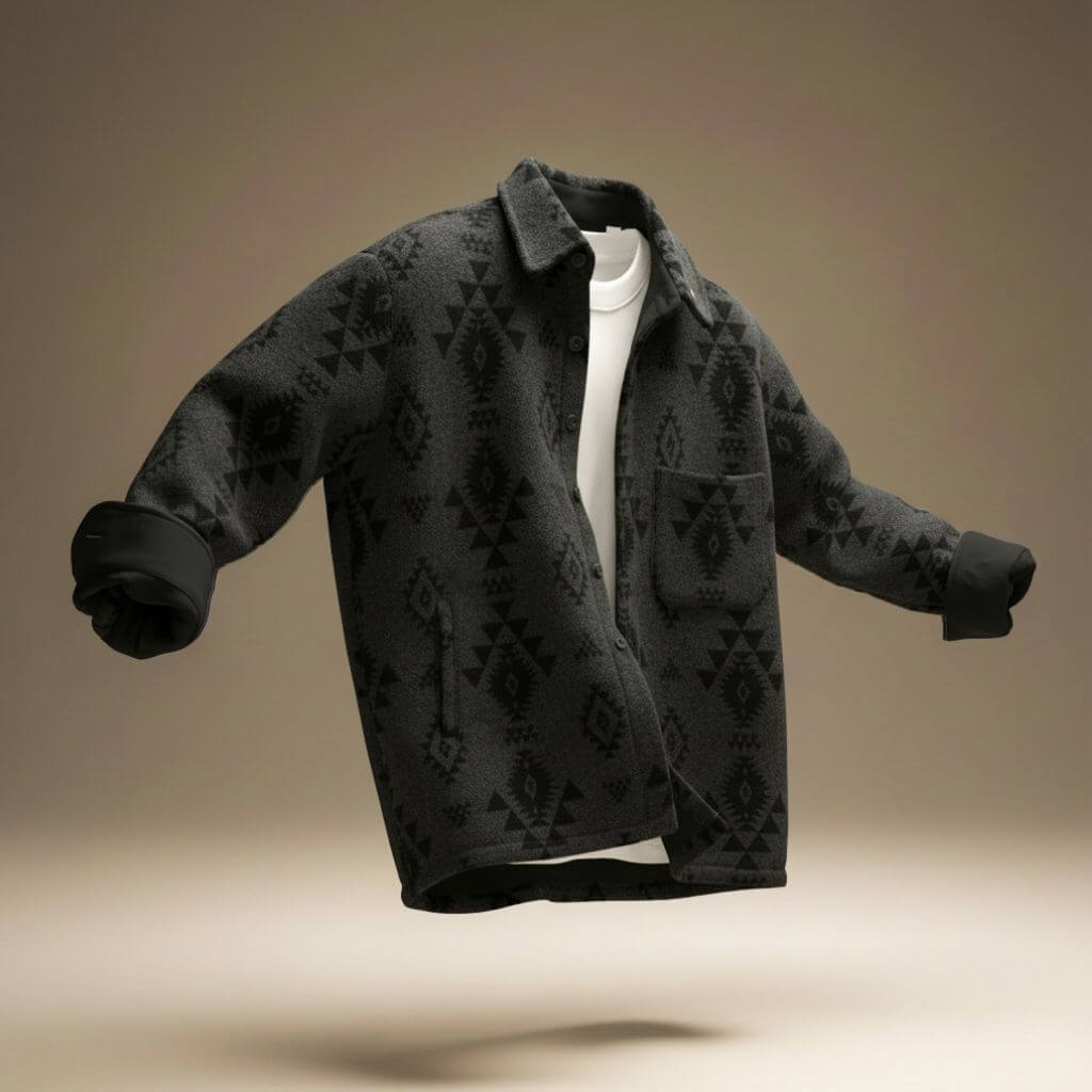 Patterned wool-blend relaxed casual jacket for men | Weston -2