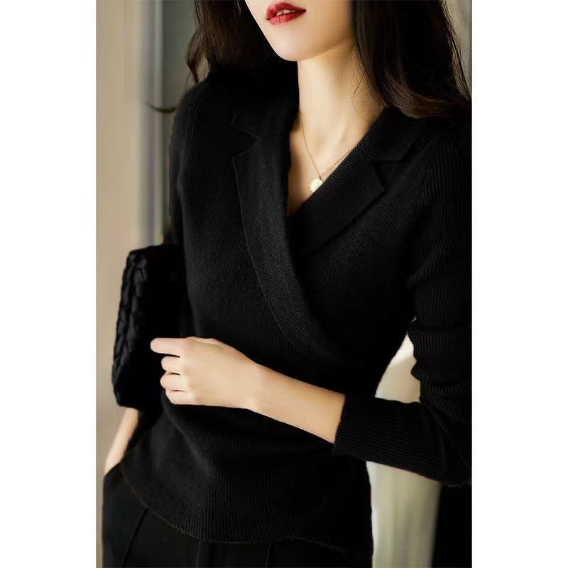 Caramel Peter Pan Collar Asymmetrical Sweater Women  | Elira