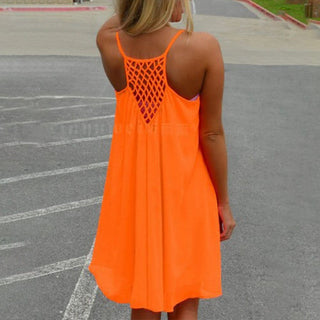 Sheer spaghetti-strap beach cover-up mini dress for women | Isla Breeze -6