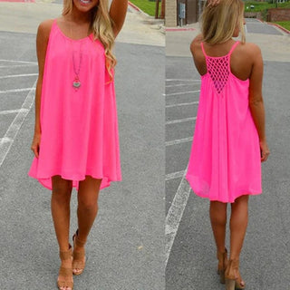 Sheer spaghetti-strap beach cover-up mini dress for women | Isla Breeze -5