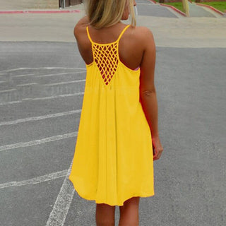 Sheer spaghetti-strap beach cover-up mini dress for women | Isla Breeze -4