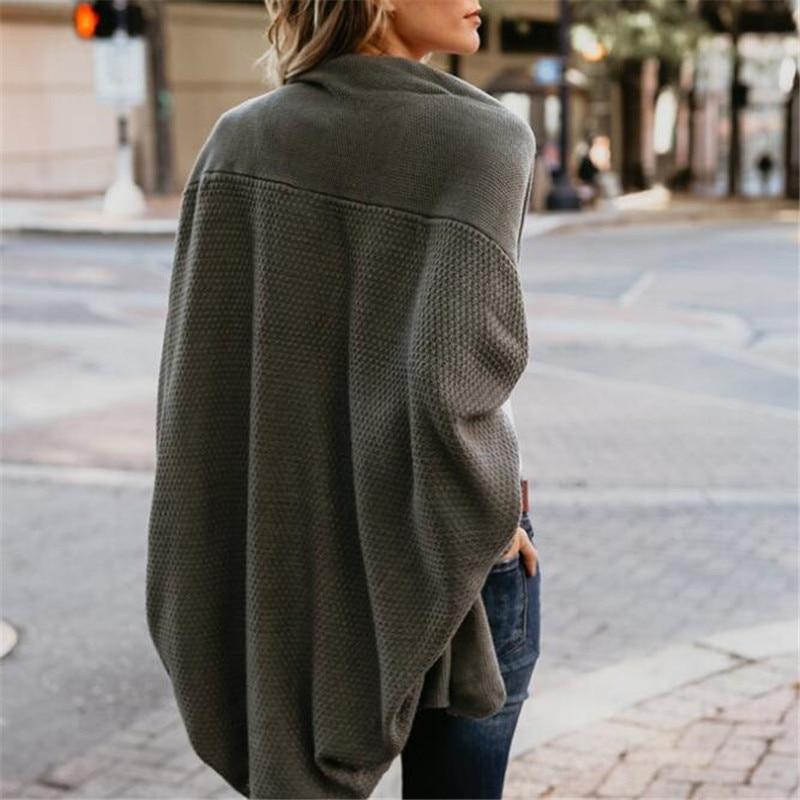 Batwing open-front scarf-collar knit cardigan for women | Luna Drift -11