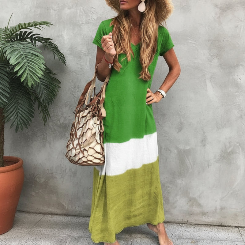 Bohemian V-neck everyday maxi dress for women | Aria Soleil -6