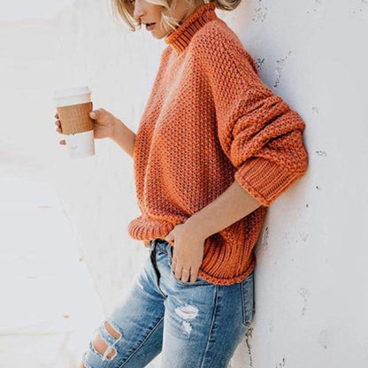 Loose-fit cosy turtleneck knit pullover for women | Arabelle Cozy -10