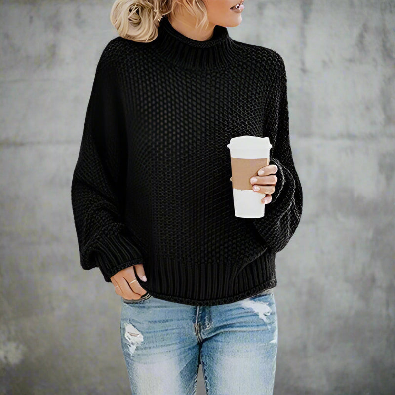 Loose-fit cosy turtleneck knit pullover for women | Arabelle Cozy -3