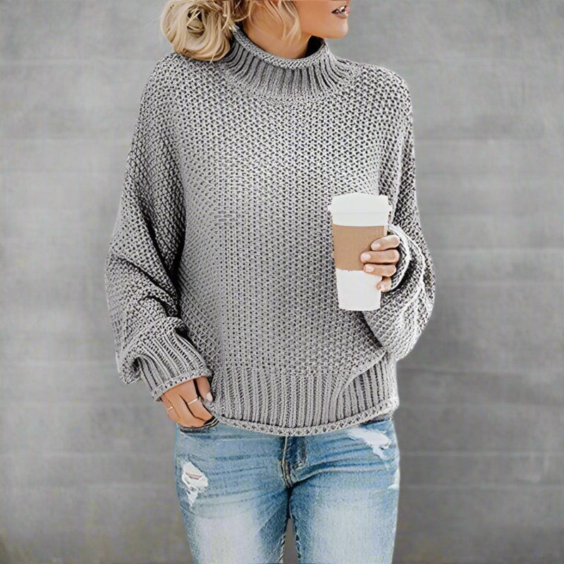 Loose-fit cosy turtleneck knit pullover for women | Arabelle Cozy -5